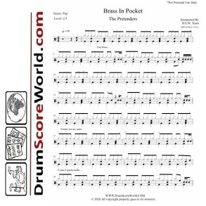 Pretenders - Brass in Pocket | Drum Sheet + Play-Along Track